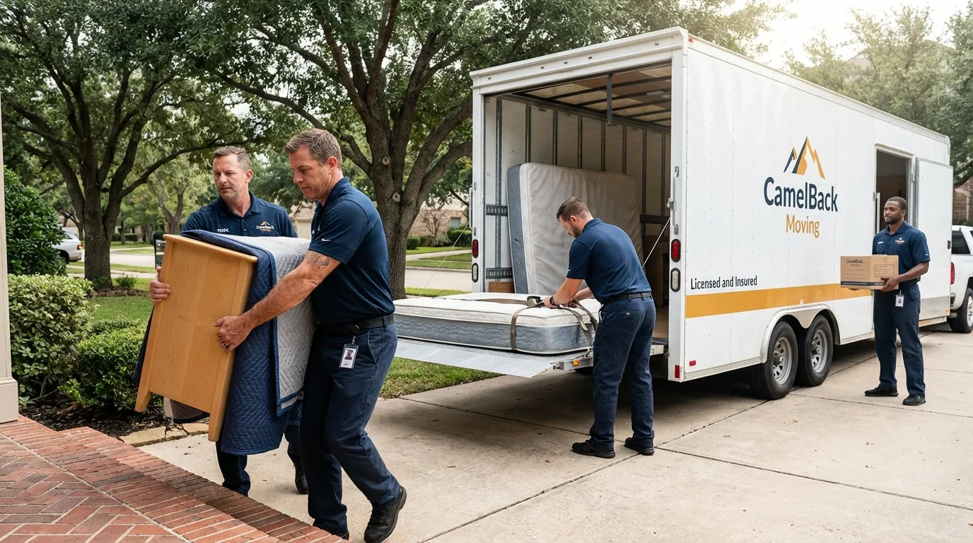 Crew loading residential truck for cross-state move from La Center, KY