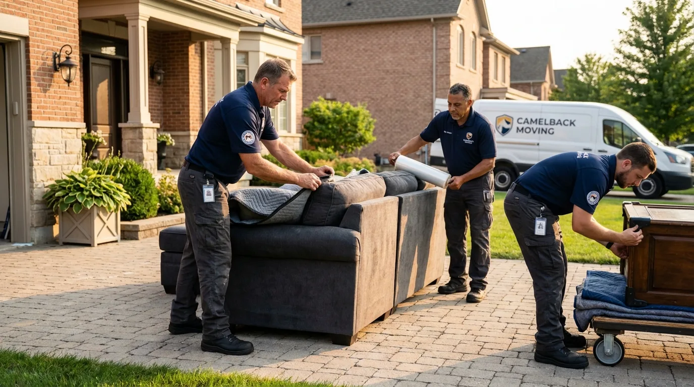 Large estate moving crew wrapping furniture in La Center, KY